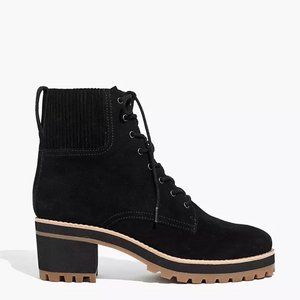 Madewell "The Lorelei Lace-up Boot" Size 8, True Black